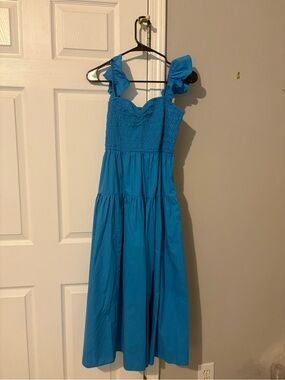 Abercrombie & Fitch Bright Turquoise Ruffle-Strap Maxi Dress